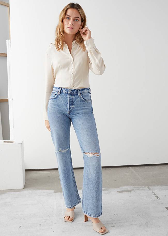 looks com jeans destroyed no trabalho