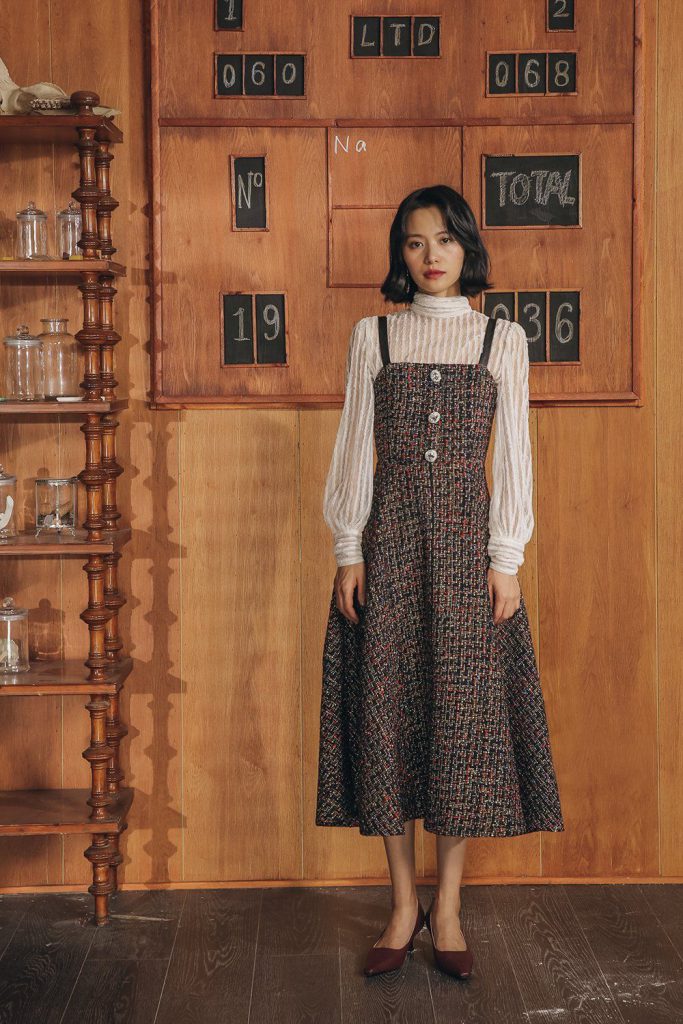 vestido de tweed inverno
